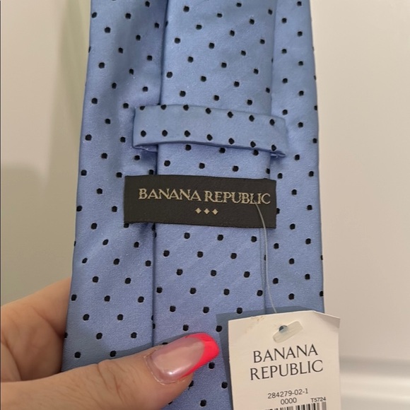 Banana Republic Blue and Black Polka Dot Tie - Picture 2 of 5